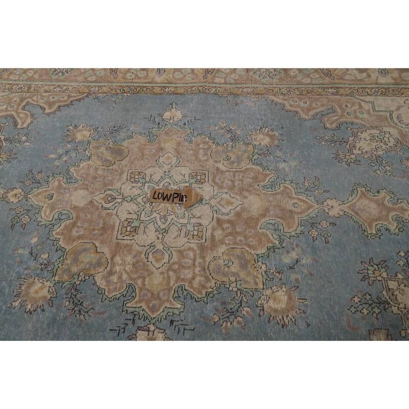 Blue Tabriz Persian Rug Handmade Traditional Wool Carpet - 6'4"x 9'10"