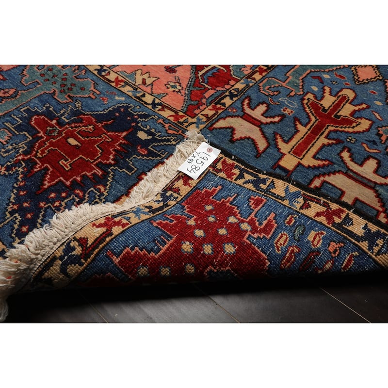 7'1''x9'4'' Hand Knotted Red Kazak Wool Tribal Arts & Crafts Rug - 7' 1'' x 9' 4''