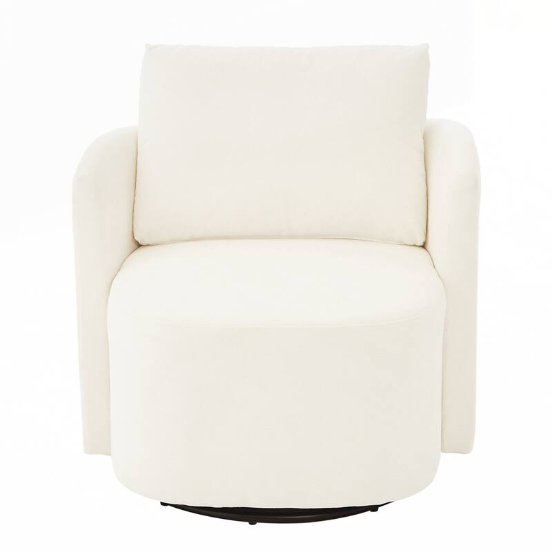 Upholstered Swivel Sofa Chair with Curved Desig