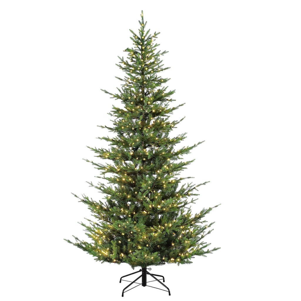 Puleo International 7.5' Pre-Lit Natural Artificial Tree