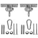 preview thumbnail 1 of 2, Heavy Duty Permanent Swing Hanger Brackets Set for Indoor and Outdoor Use - N/A Silver