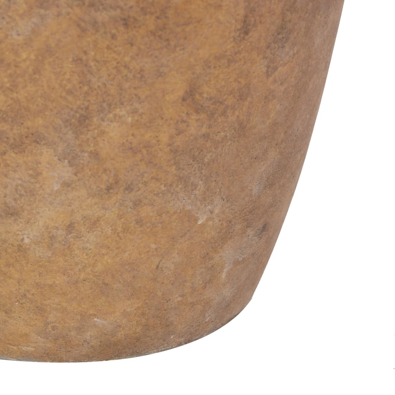Ceramic Distressed Antique Style Textured Vase Table Lamp with White or Cream Linen Shade - Brown or Black - Roche River Decor