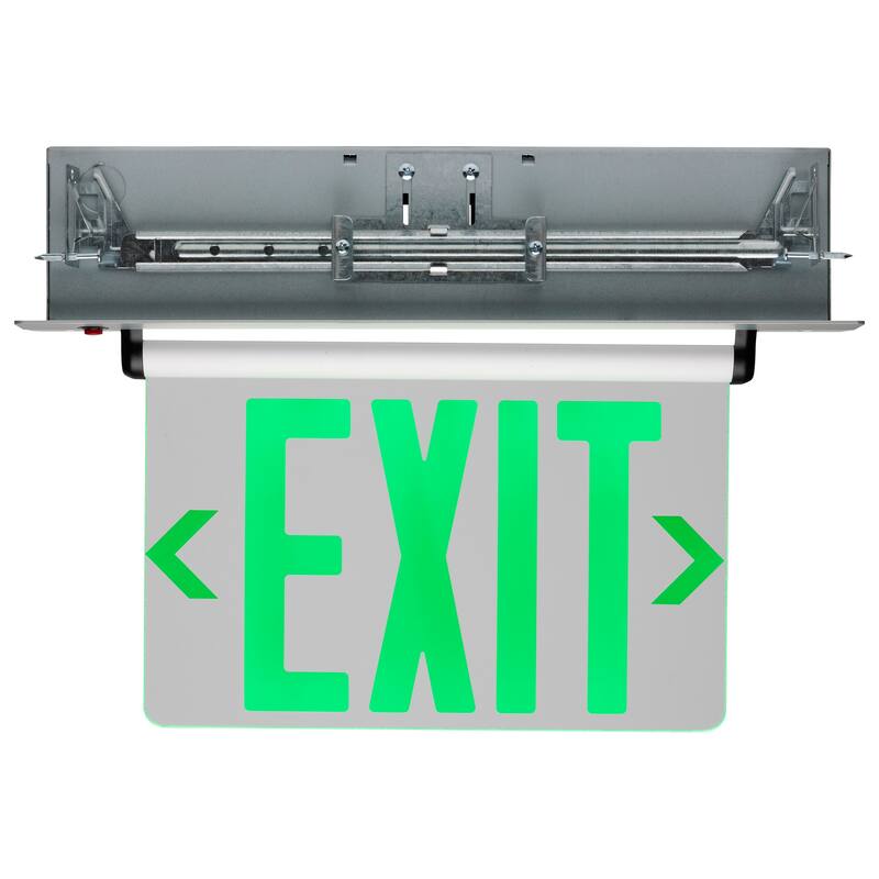 Green (Clear) Edge Lit LED Exit Sign 2.94 Watts Single Face 120V/277 Volts Clear Finish