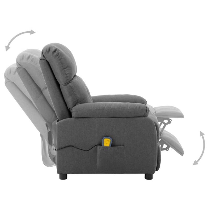 vidaXL Massage Chair Massaging Recliner Push Cozy Chair for Elderly Fabric - 30" x 35.4" x 39.4"