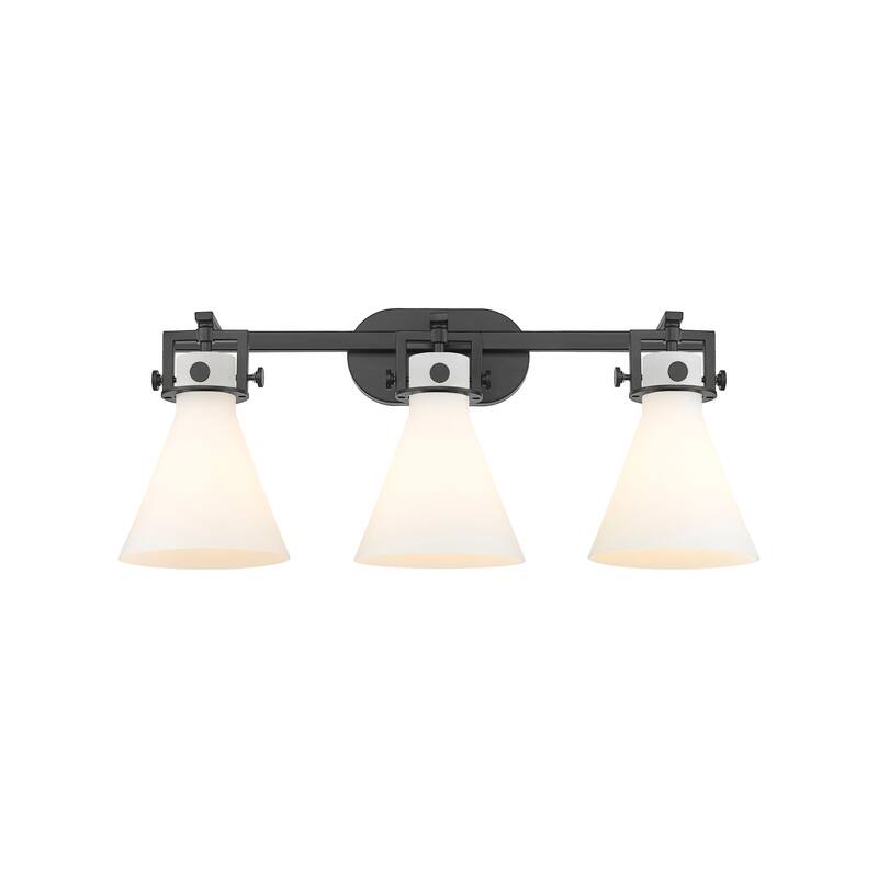 Innovations Lighting Newton Cone - 3 Light 7" Wall-Mounted Bath Vanity Light