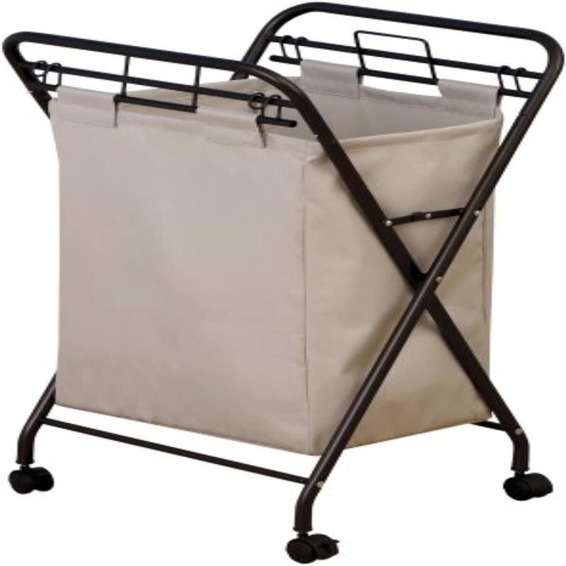 Rolling Laundry Hamper with HeavyDuty Canvas Bag - 19.25"L x 17.25"W x 33"H