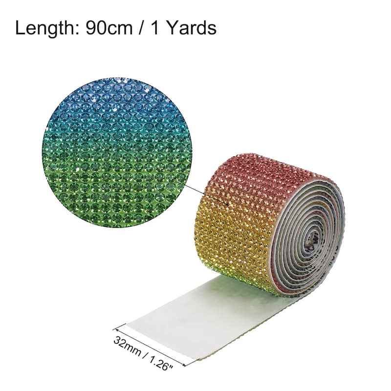 1 Yard 32mm Self Adhesive Crystal Ribbon - 1 Yard x 1.26 Inch