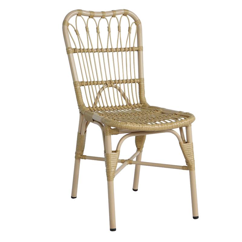 Outdoor Pe Wicker Patio Dining Chairs Set Of 2 (Excluding the table)