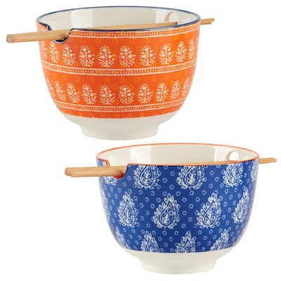Certified International Carnival Multi Set of 2 Ramen Bowl 2 asst. - 5.75" Diam x 4"