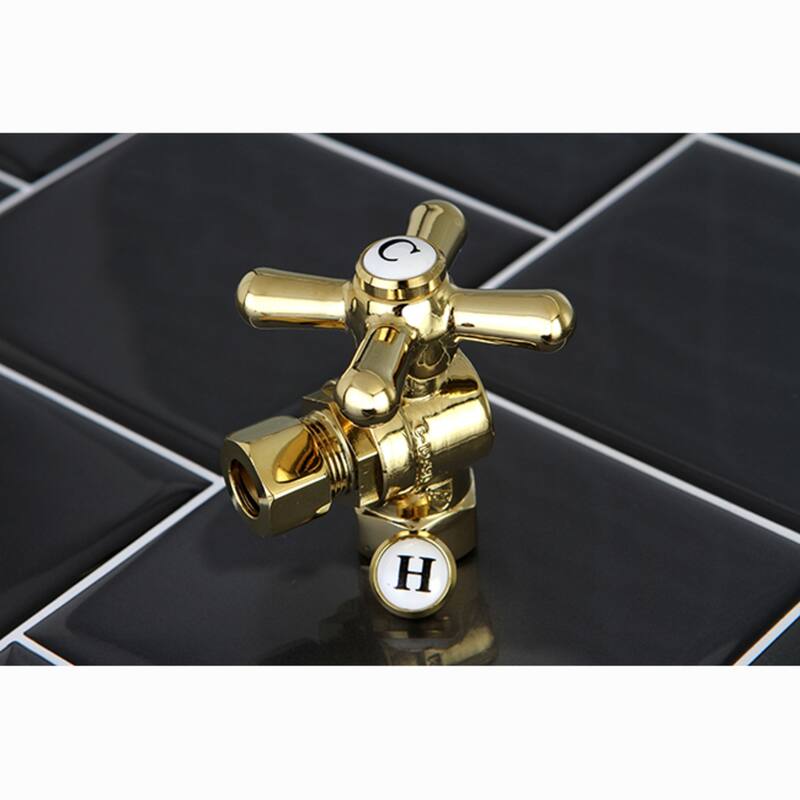 Kingston Brass Vintage 3/8-Inch IPS X 3/8-Inch OD Comp Quarter-Turn Angle Stop Valve