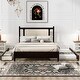preview thumbnail 3 of 13, Trundle Platform Bed Queen Size Bed Frame and Twin Size Trundle, with Unique Rattan Headboard 2 Storage Drawer, Elegant Espresso