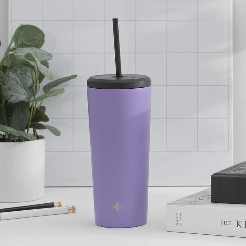 JoyJolt Vacuum Insulated Stainless Steel Tumbler Bottle with Flip Lid and Straw - 24 oz - 24 oz
