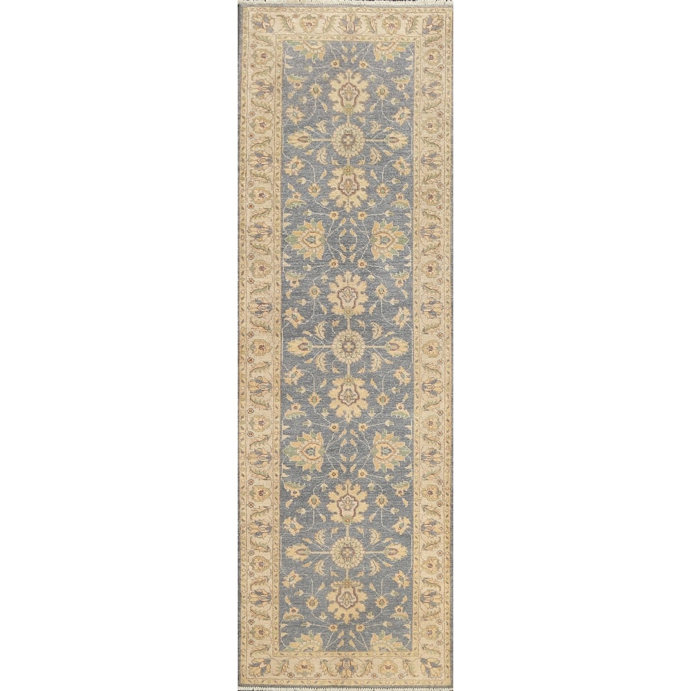 Peshawar Chobi Oriental Vegetable Dye Wool Runner Rug Hand-knotted - 2'10" x 9'9"