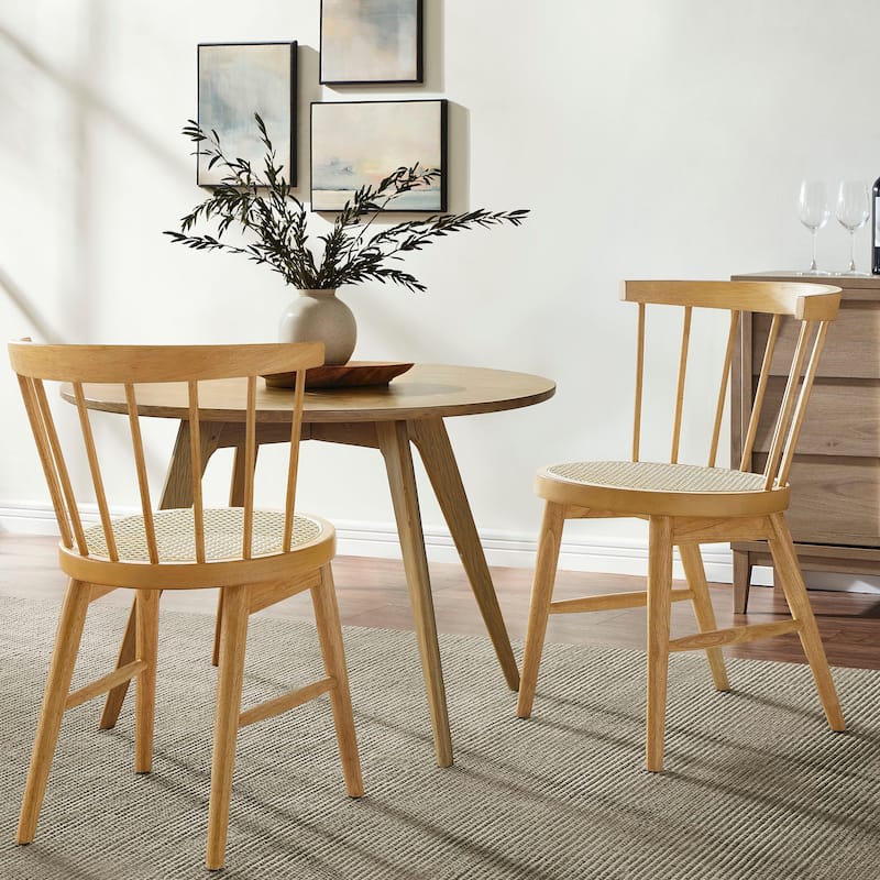 Lykke Curved Spindle Back Dining Chairs Set of 2 - Natural