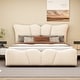 preview thumbnail 2 of 9, Sumptuous Design Full Size Velvet Platform Bed with Support Slat, Upholstered Bed with Support Legs for Bedroom, Beige