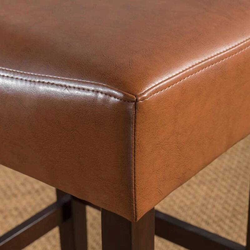 Set of 2, 26.75" Backless Leather Counter Height Barstools