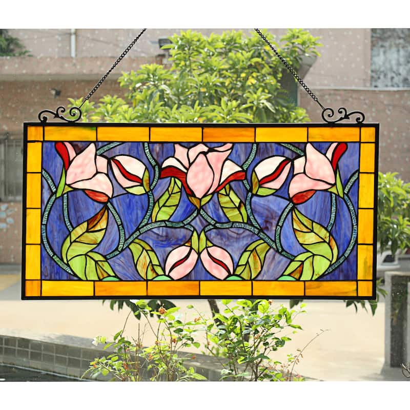 Floral Design Window Panel/ Suncatcher