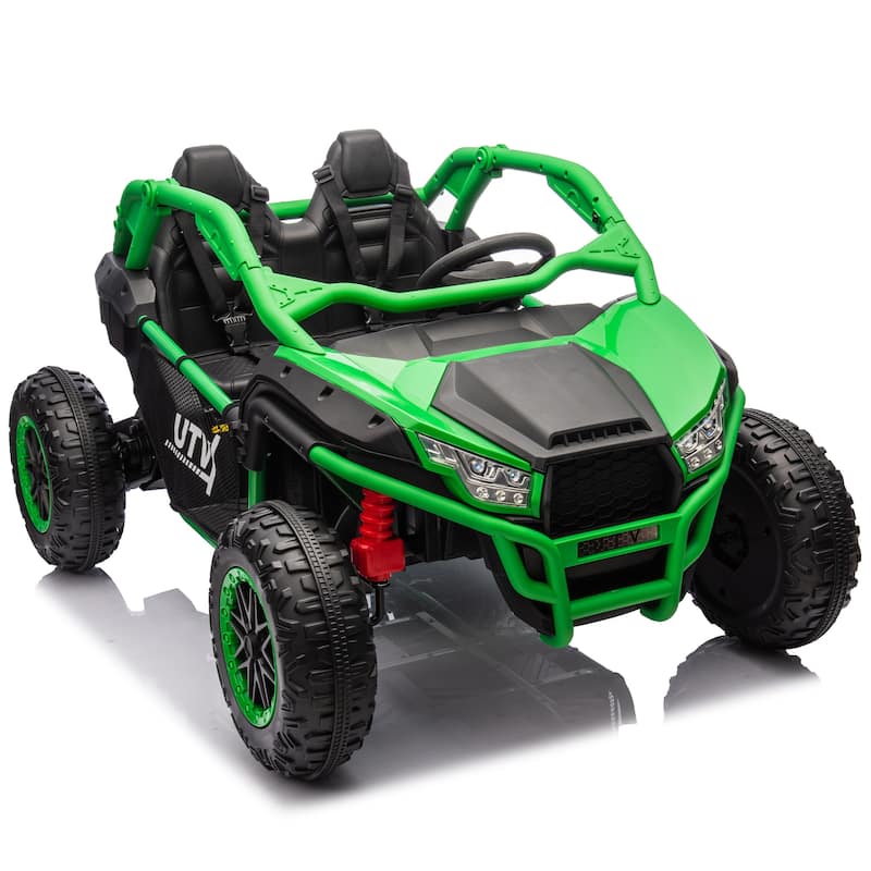 24V Two-seater Kids Ride w/Parents Control,20in seat width,400W Super high power,Horn,Rear storage space,For Kids aged 3+