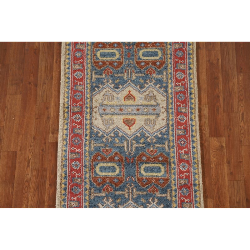 Blue Heriz Serapi Runner Rug Handmade Wool Carpet - 2'6"x 8'0"