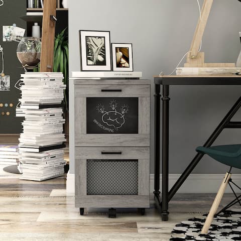 DH BASIC Rustic Grey 2-drawer File Cabinet by Denhour