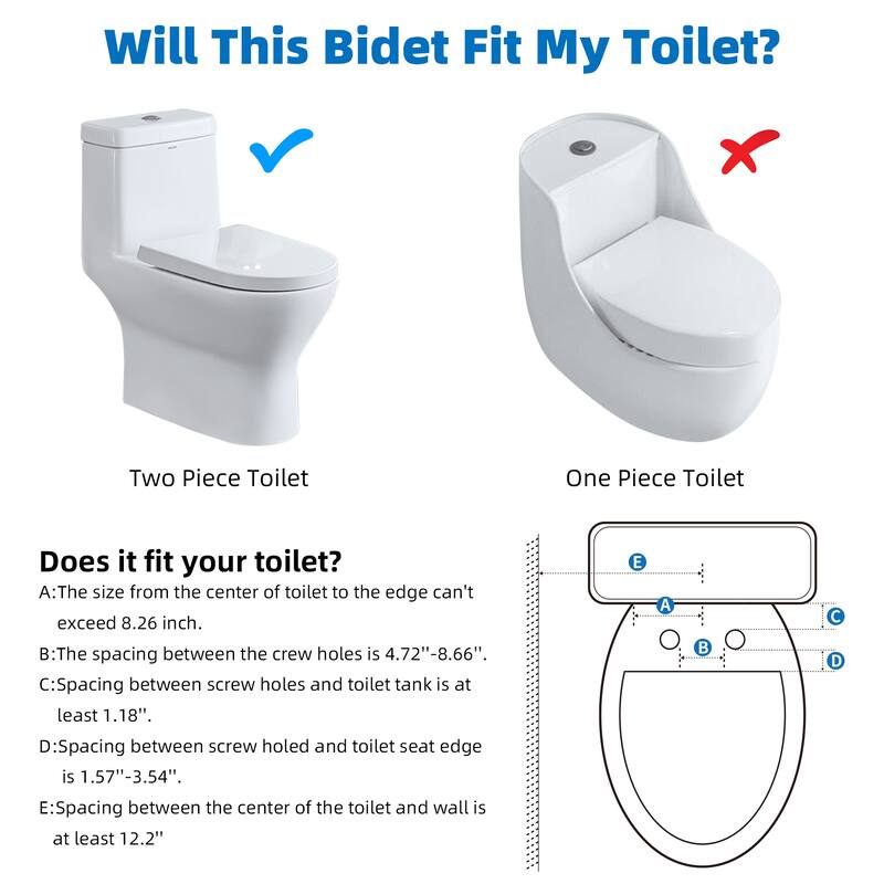 Dual Nozzle for Frontal & Rear Wash Self Cleaning Bidet Attachment