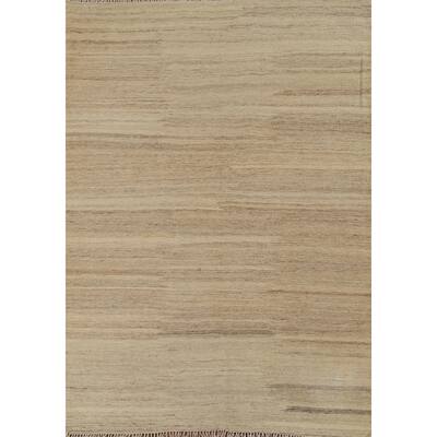 Nomadic Hand-Woven Kilim Persian Vintage Rug Hand-Knotted Wool Carpet - 4'10"x 6'6"