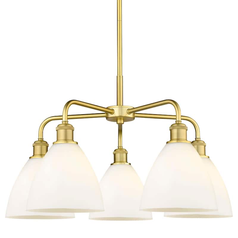 Innovations Lighting 516-5CR-16-26 Bristol Glass Chandelier Bristol - Satin Gold / Matte White