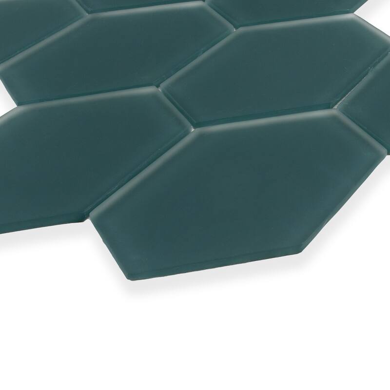 Long Hex 11 in. x 11 in. Glass Mesh-Mounted Mosaic Tile