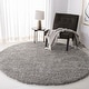 preview thumbnail 36 of 170, SAFAVIEH California Shag Izat 2-inch Thick Area Rug 4' x 4' Round - Silver