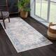Bloom Rugs Caria Washable Non-slip Area Rug - 2'6" x 10' - Beige / Ocean Blue