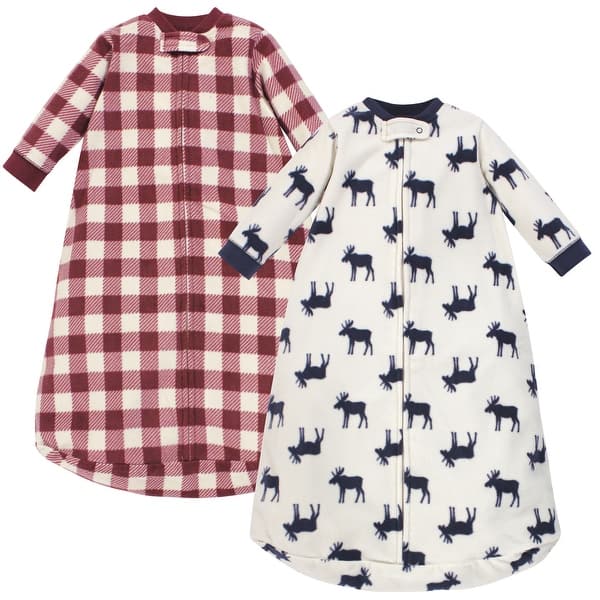 slide 1 of 1, Little Treasure Baby Boy Long-Sleeve Fleece Sleeping Bag, Moose, One Size - Moose - One Size One Size - Moose