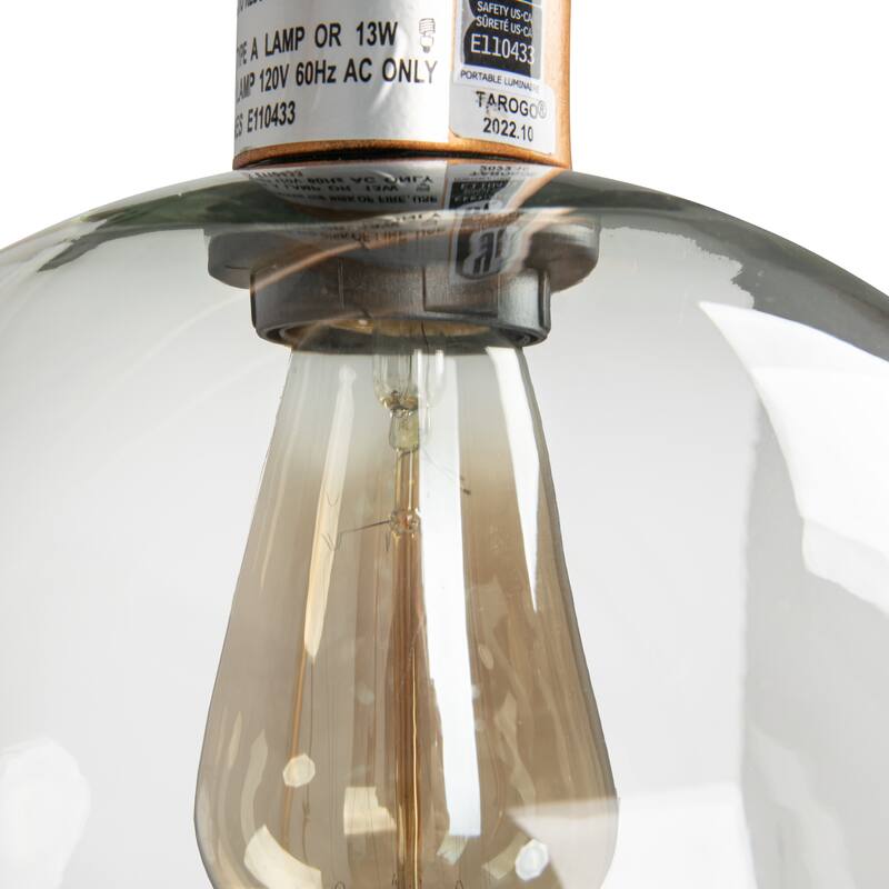 Metal Floor Lamp with Glass Globe Shade