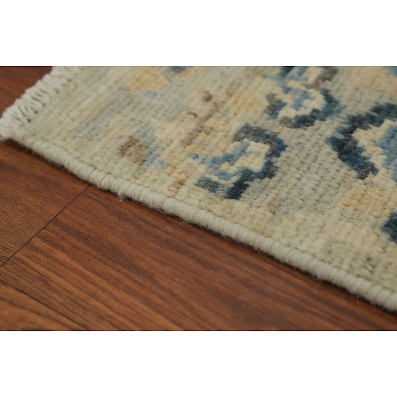 Hand Knotted Oriental 100% Wool Carpet Traditional Floral Multi-Colored Art Deco Runner Rug - 14' 3'' X 4' 8''