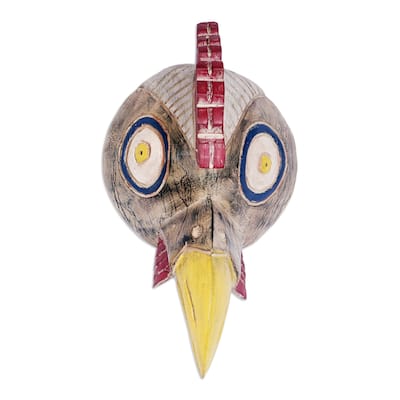 Novica Handmade Bird-Headed African Wood Mask