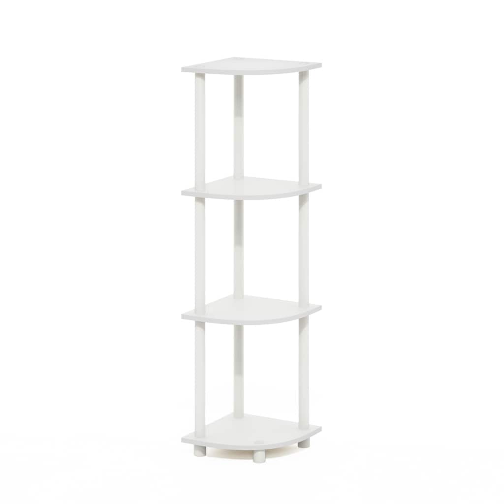 4 Tiers Wood Household Shelving Unit in White (11.6 in. W x 43.5 in. H x 11.6 in. D)