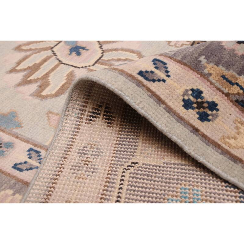 ECARPETGALLERY Hand-knotted Modern Oushak Light Grey Wool Rug - 8'11 x 11'9