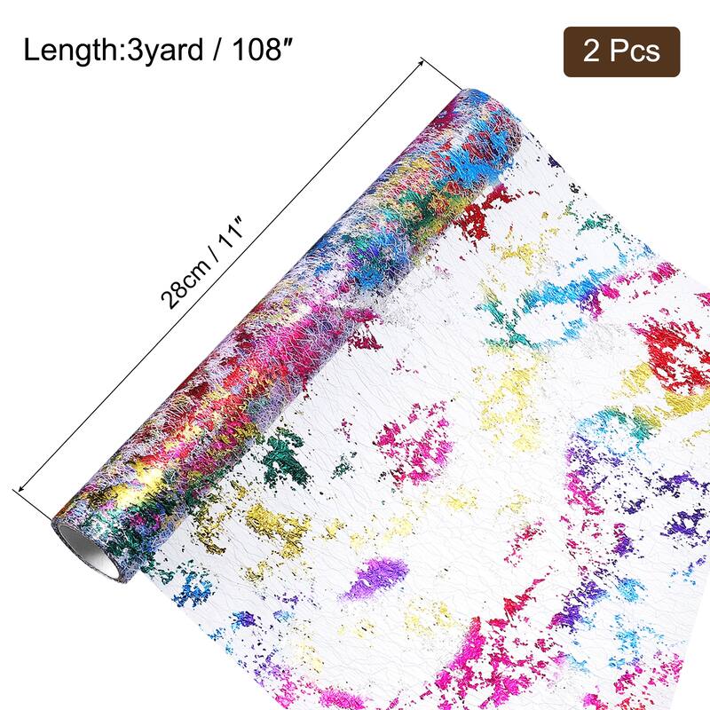 Rainbow Table Runner 11" x 108", Metallic Foil Thin Mesh, 2 Pieces - 11 x 108 Inch - Rainbow - 11 x 108 Inch