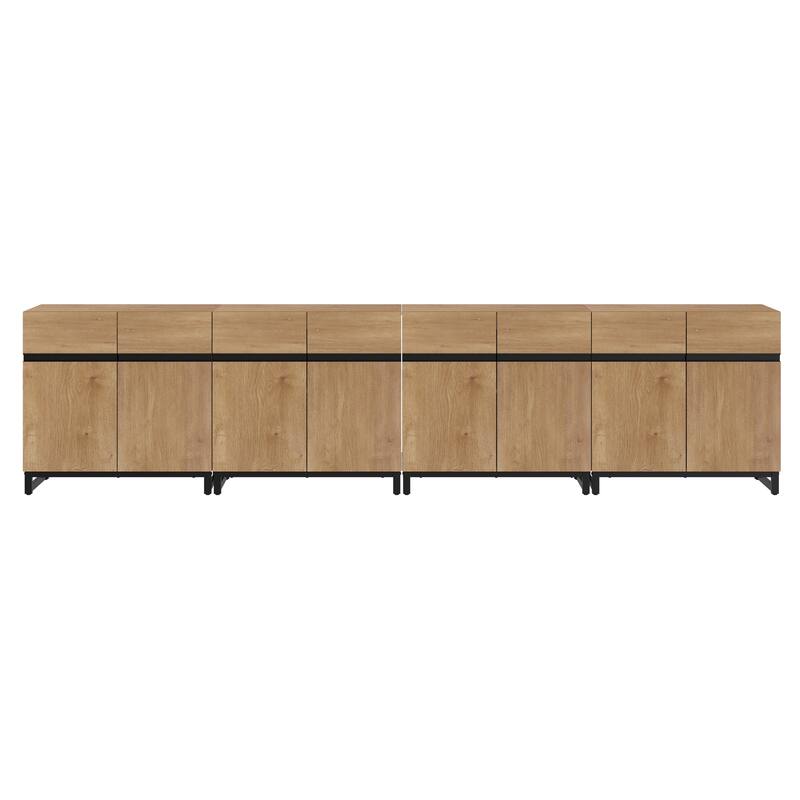 WAMPAT 4 in 1 Multifunctional Sideboard Buffet Cabinets, Modern Sideboard with Adjustable Shelves, Accent Storage Cabinet Table