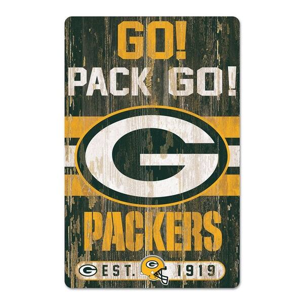 Shop Green Bay Packers Go Pack Go 11 X 17 Wood Sign Overstock 32358616