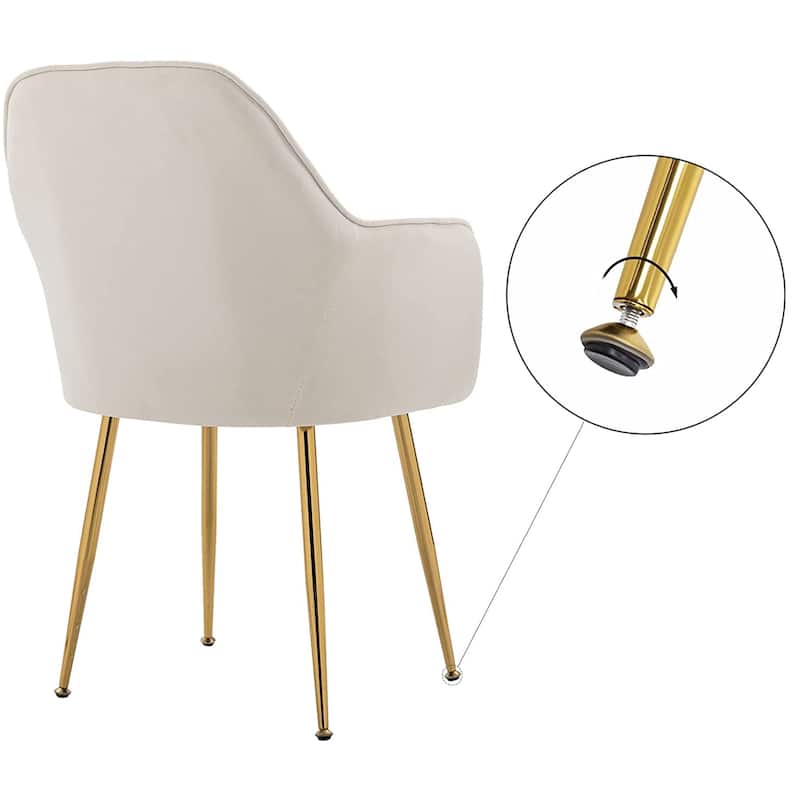 AVAWING Upholstered Velvet Dining Chairs Accent Arm Chairs Set of 4
