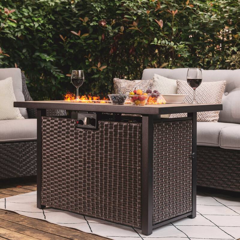 Outdoor 43-inch 50,000 BTU Propane Gas Fire Pit Table - 42 inches