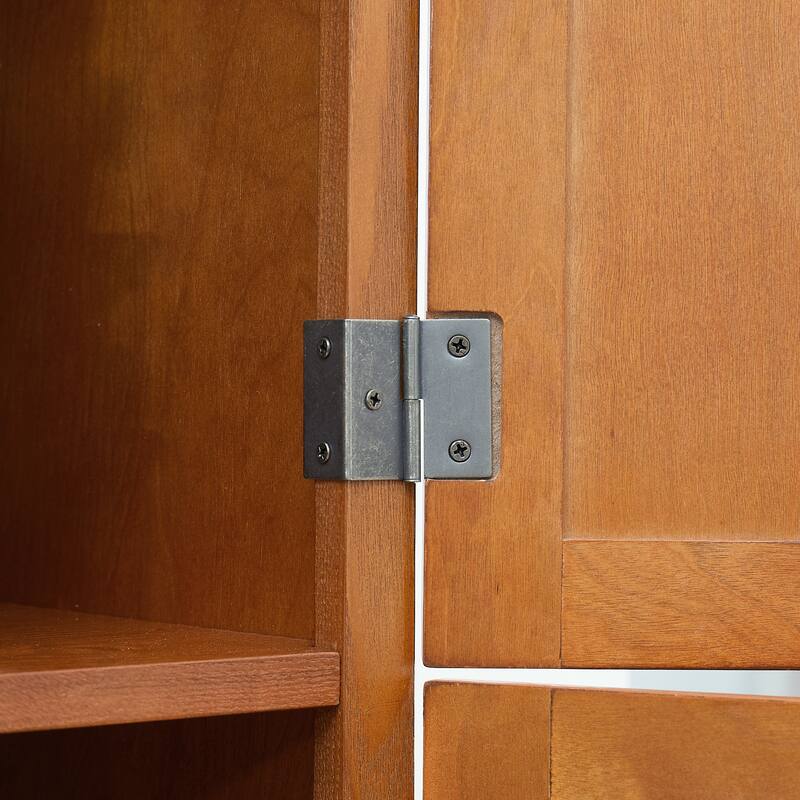 Tall Storage Cabinet Pantry Cabinet with 8 Doors, Oak Corner Cabinet Side Cabinet Hallway Cabinet for Kitchen