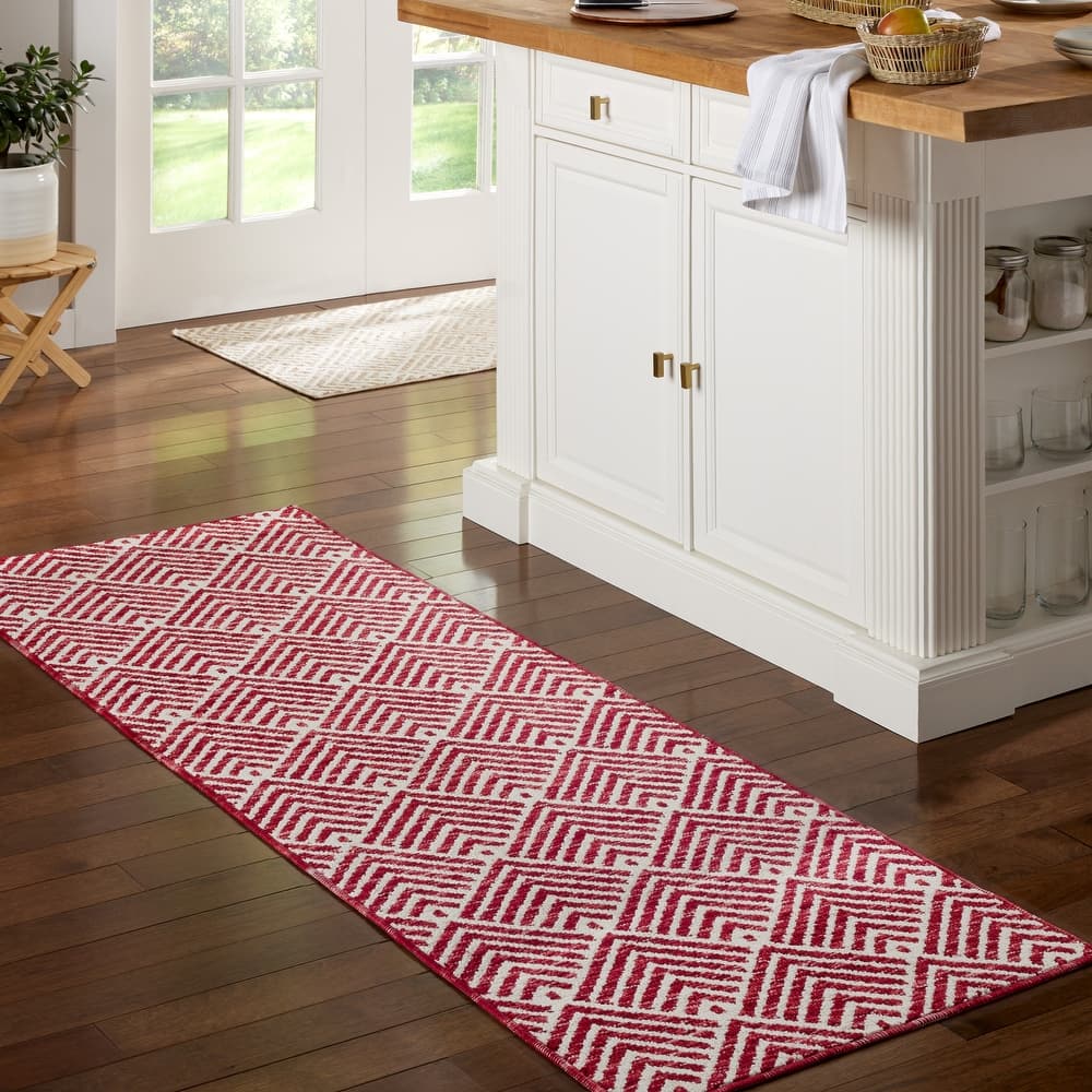 TOWN & COUNTRY EVERYDAY Walker Modern Stripe Everwash Washable Multi-Use Non-Slip Backing Decorative Rug