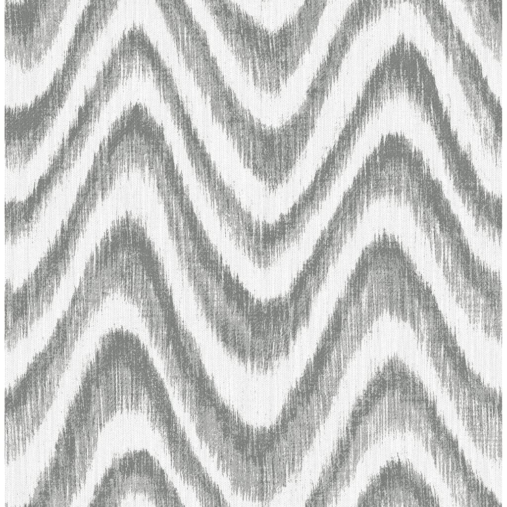 A-Street Prints Bargello Grey Faux Grasscloth Wave Wallpaper