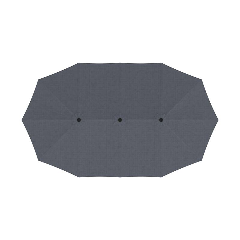 15 - foot Dual - sided Teal Outdoor Umbrella with LED: Durable Polyester Canopy, Sturdy Steel Frame