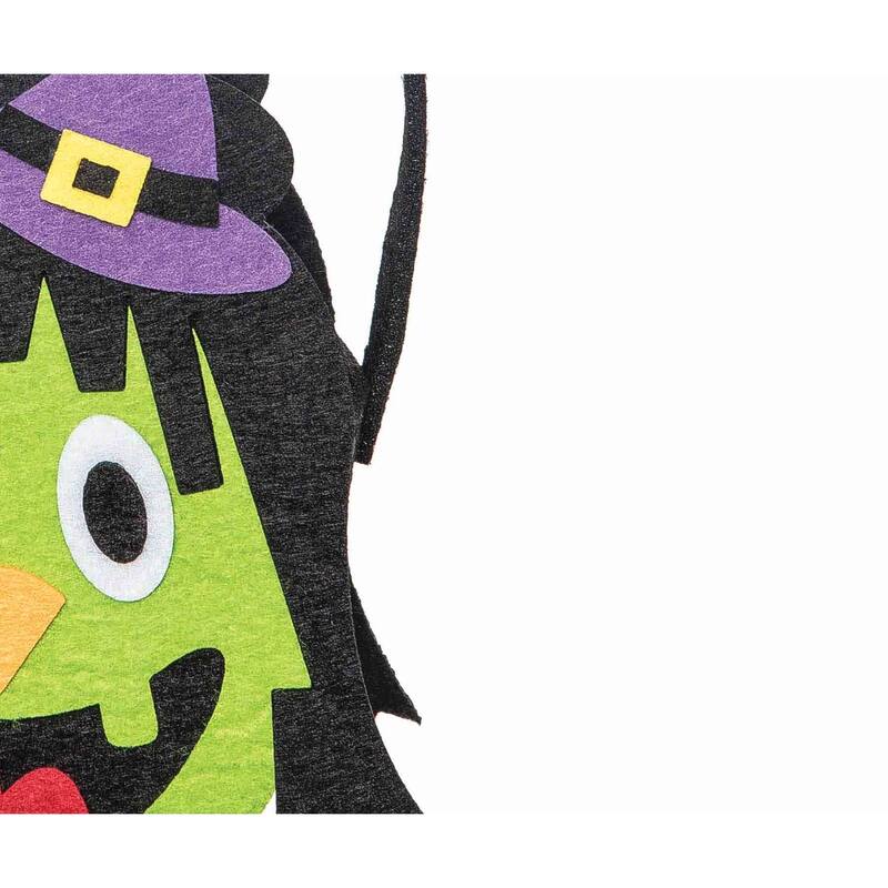 Witch Felt Halloween Treat-Or-Trick Costume Candy Basket Tote Bucket