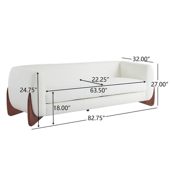 dimension image slide 2 of 5, Christopher Knight Home - Alpine Boucle Oversized 82 inch Sofa with Faux Sherpa Texture