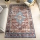 preview thumbnail 1 of 6, Nuloom Stefania SplashGuard Bold Medallion Machine Washable Area Rug 2' 6" x 10' - Rust - Runner