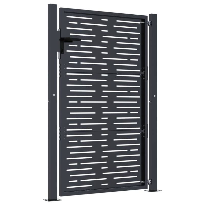 vidaXL Garden Gate Anthracite 39.4x49.2" Steel Square Design - 41.3 x 51.2"