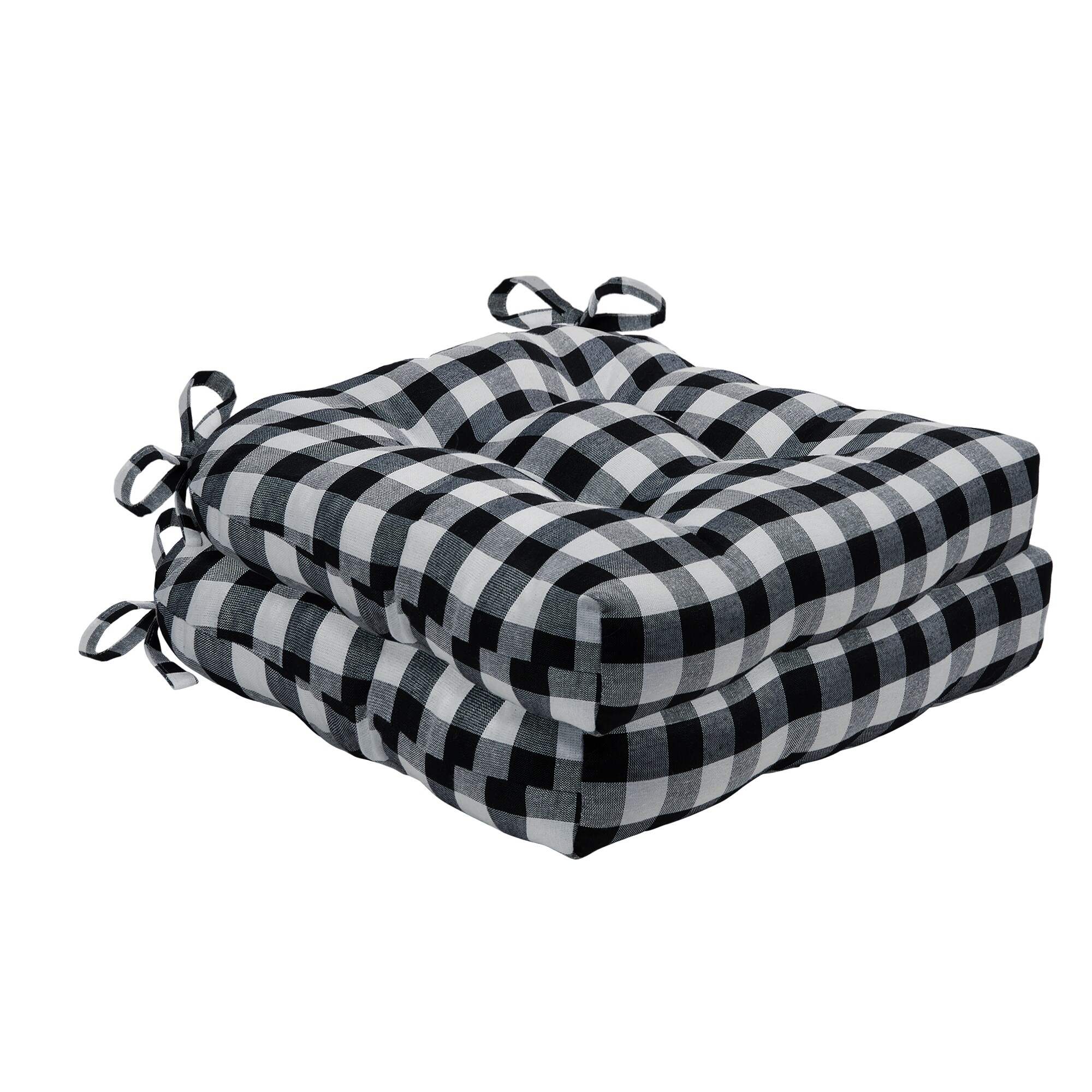 Buffalo Plaid Red & Black Microfiber Kitchen Tie On Chair Pad Seat Cushion Buffalo Plaid Red & Black Microfiber Kitchen Tie On Chair Pad Seat Cushion